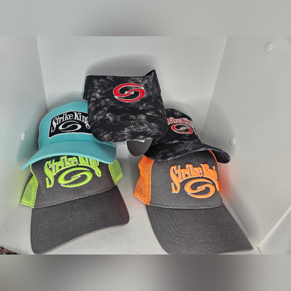 Strike King Trucker Cap Snapback Lot Of 5 Mesh Logo Hat Adjustable NWT Visor. 